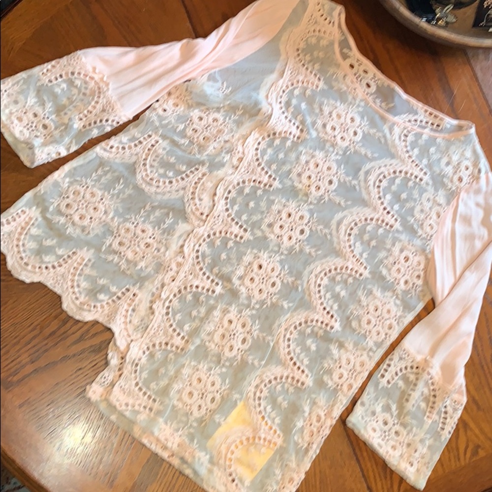 Light pink lace top